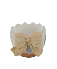 DECORAÇÃO OVO C/ LACO BRANCO/LARANJA/AMARELO 7cm 1 UN