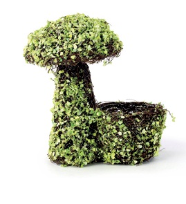 CESTA COGUMELO E FOLHAS VERDES 1UN