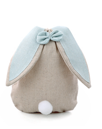 BOLSINHA C/ORELHA COELHO E POMPOM AZUL 1UN