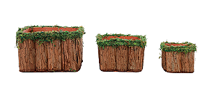 CESTA QUADRADA DEC MUSGO MRR/VRD 15CMX21CM JOGO C/3UN