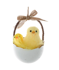 PINTINHO NO OVO ENF PEND AMA/BCO 12CM 1UN