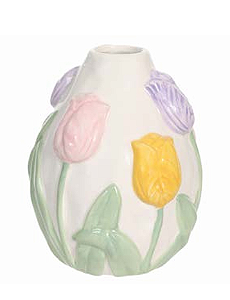 VASO DECORATIVO FLORES BRANCO 12.5X11cm 1UN
