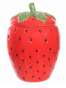 POTE DECORATIVO MORANGO VERMELHO 17cm 1UN