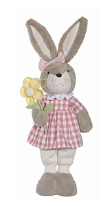 COELHA DECORATIVA ROSA 60X18X14cm 1UN