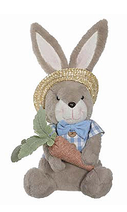 BONECO COELHO TECIDO AZUL 43cm 1UN