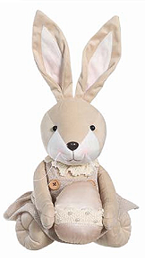 COELHA DECORATIVA SENTADO BEGE 45X23X20cm 1UN