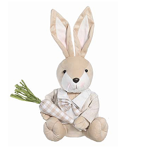 COELHO DECORATIVO SENTADO BEGE 45X23X20cm 1UN