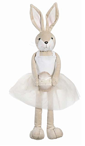 COELHA DECORATIVA SENTADO BEGE 60X17X14cm 1UN