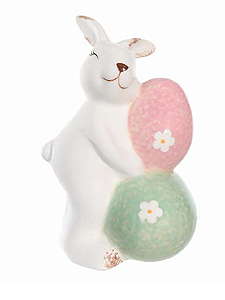 ESCULTURA DECORATIVA COELHO BRANCO 12.1cm 1UN