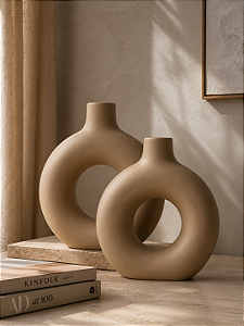 VASO DUPLA DE DONUTS TERRACOTA