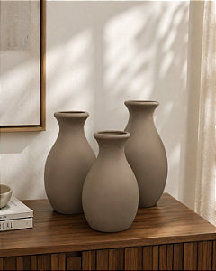 TRIO VASO BOJUDO CAMURCA FOSCO