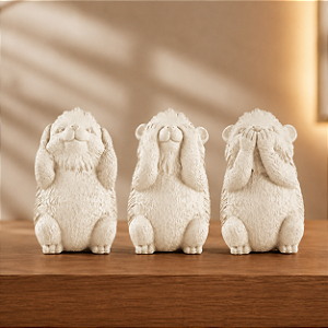 KIT ESCULTURA OURICO EM CIMENTO 3PCS