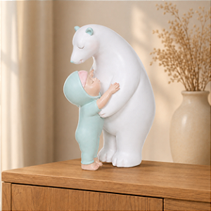 ESCULTURA DECOR POLIRESINA URSO 21,2X16X9,5cm 1UN