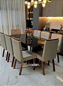 CONJUNTO MESA MARK 180X090 + 8 CADEIRAS SIGMA