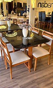 Conjunto Mesa Retangular Mark 120x090 + 4 cadeiras Liz