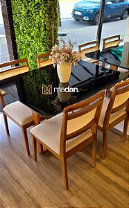 Conjunto Mesa Retangular Mark 120x090 + 4 cadeiras Marie