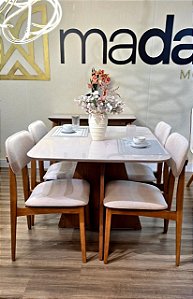 Conjunto Mesa Retangular Mark 120x090 + 4 cadeiras Betina