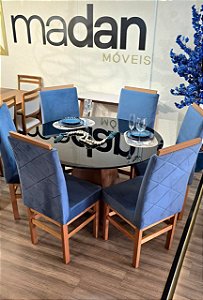 MESA REDONDA MARK 1,30m + 6 CADEIRAS MARK MODELO 19