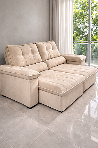 Sofá Havana 2,90m Creme Palha