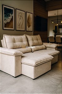 Sofá Havana 2,90m Creme Palha