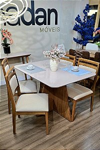 CONJUNTO MESA RETANGULAR MARK 120X090 + 4 CADEIRAS MARIE