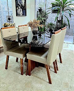 CONJUNTO MESA MARK 120X090 + 4 CADEIRAS SIGMA