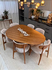 CONJUNTO MESA THALIA 180X120 + 6 CADEIRAS ANNE