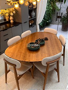 CONJUNTO MESA THALIA 180X120 + 6 CADEIRAS BETINA