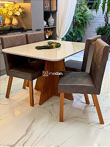 CONJUNTO MESA MARK 120X090 + 4 CADEIRAS MARK MODELO 32