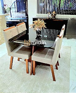 CONJUNTO MESA MARK 120X090 + 4 CADEIRAS SIGMA