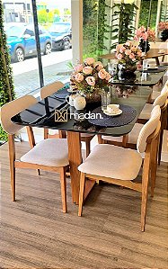 CONJUNTO MESA MARK 120X090 + 4 CADEIRAS BETINA