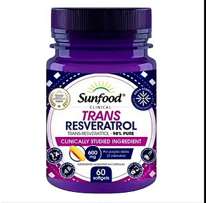 Trans Resveratrol 600mg 60 softgel Sunfood Clinical