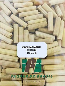 Cavilha de madeira Marfim 8 x 50