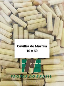 Cavilha de madeira Marfim 10 x 60