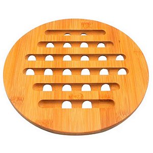 DESCANSO DE PANELA DE BAMBU REDONDO 19X19 CM