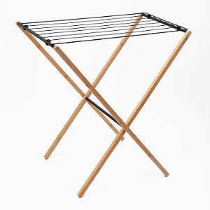 VARAL HORIZONTAL EM BAMBU COM HASTES METALICAS - SIMPLO