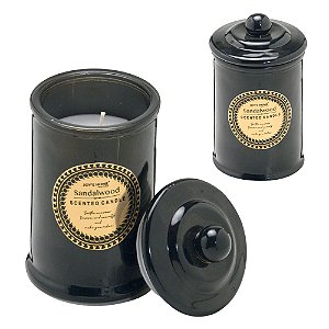 VELA DECORATIVA PRETA COM TAMPA 14CM