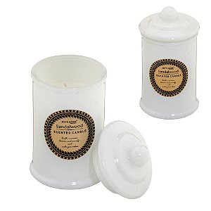 VELA DECORATIVA BRANCA COM TAMPA 14CM