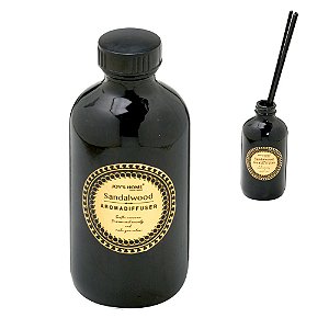 FRASCO DE VIDRO 300 ML COM VARETAS TOKIO PRETO 14CM