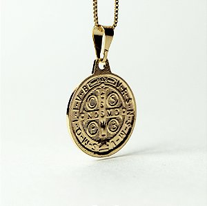 Pingente Medalha de São Bento (15mm de diâmetro)