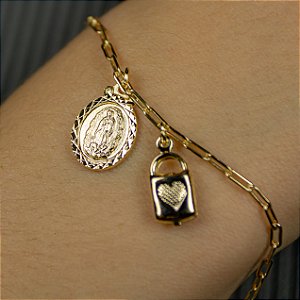 Pulseira Semijoia Cadeia consagração a Nossa Senhora de Guadalupe