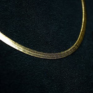 Colar Gargantilha Fita Dourada