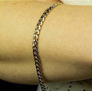 Pulseira Fígaro Dourada Aço Inoxidável