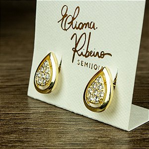 Brinco Gota com Zircônia