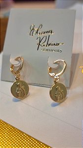 Brinco Argola Dourada Santa Terezinha do Menino Jesus