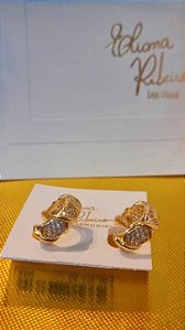Brinco Argola com Zircônia dourado