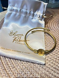 Pulseira bracelete inoxidável dourada