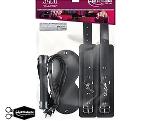 Kit Fetiche 3 em 1 Algema, Venda e Chicote