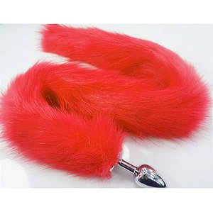 Plug Anal Rabo Vermelho Tamanho P Cauda 81cm