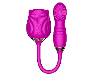 Rosa Vibrador e Sugador